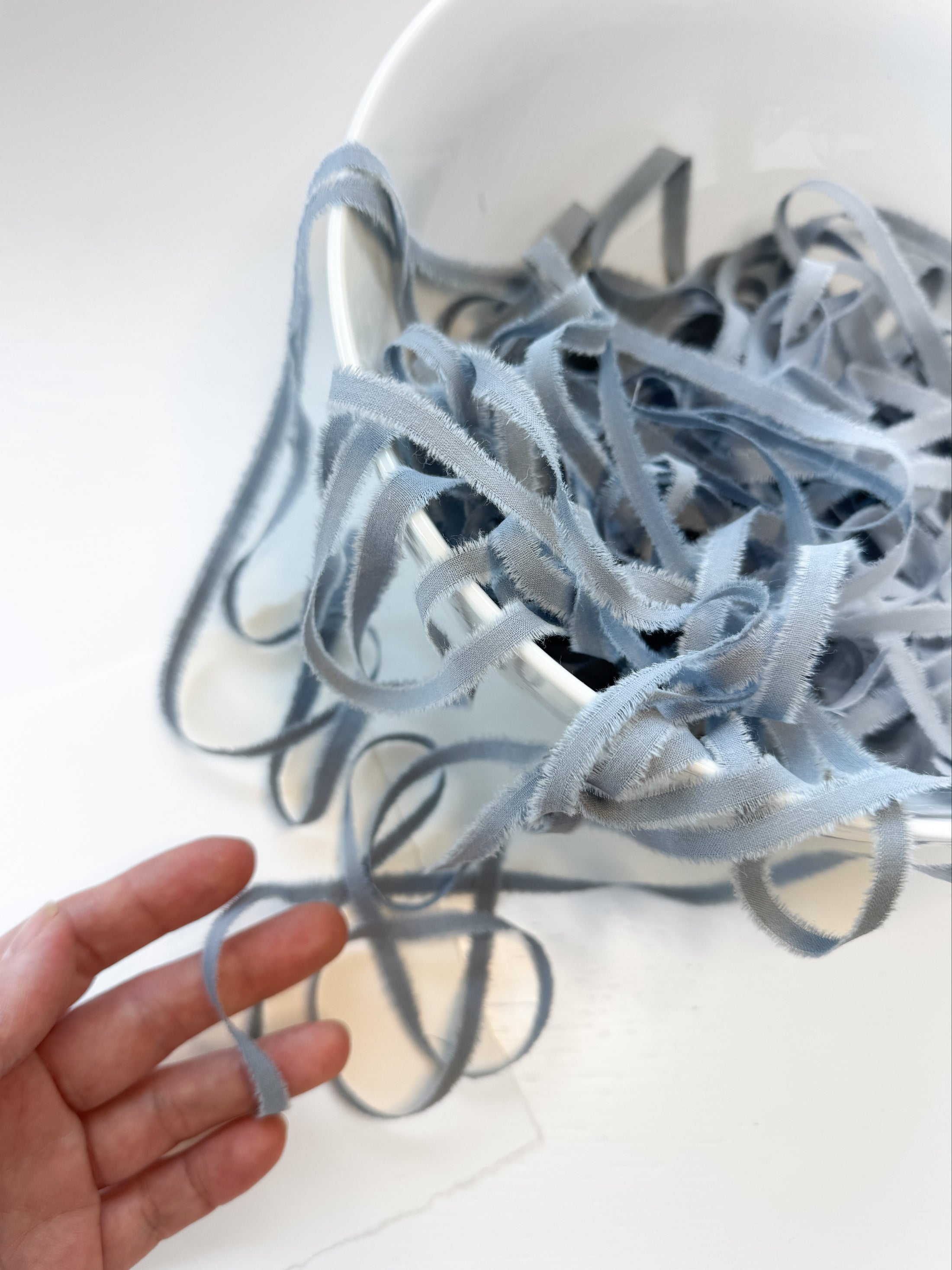 1/4 0.25 inch frayed edges hand torn ribbon for invitations