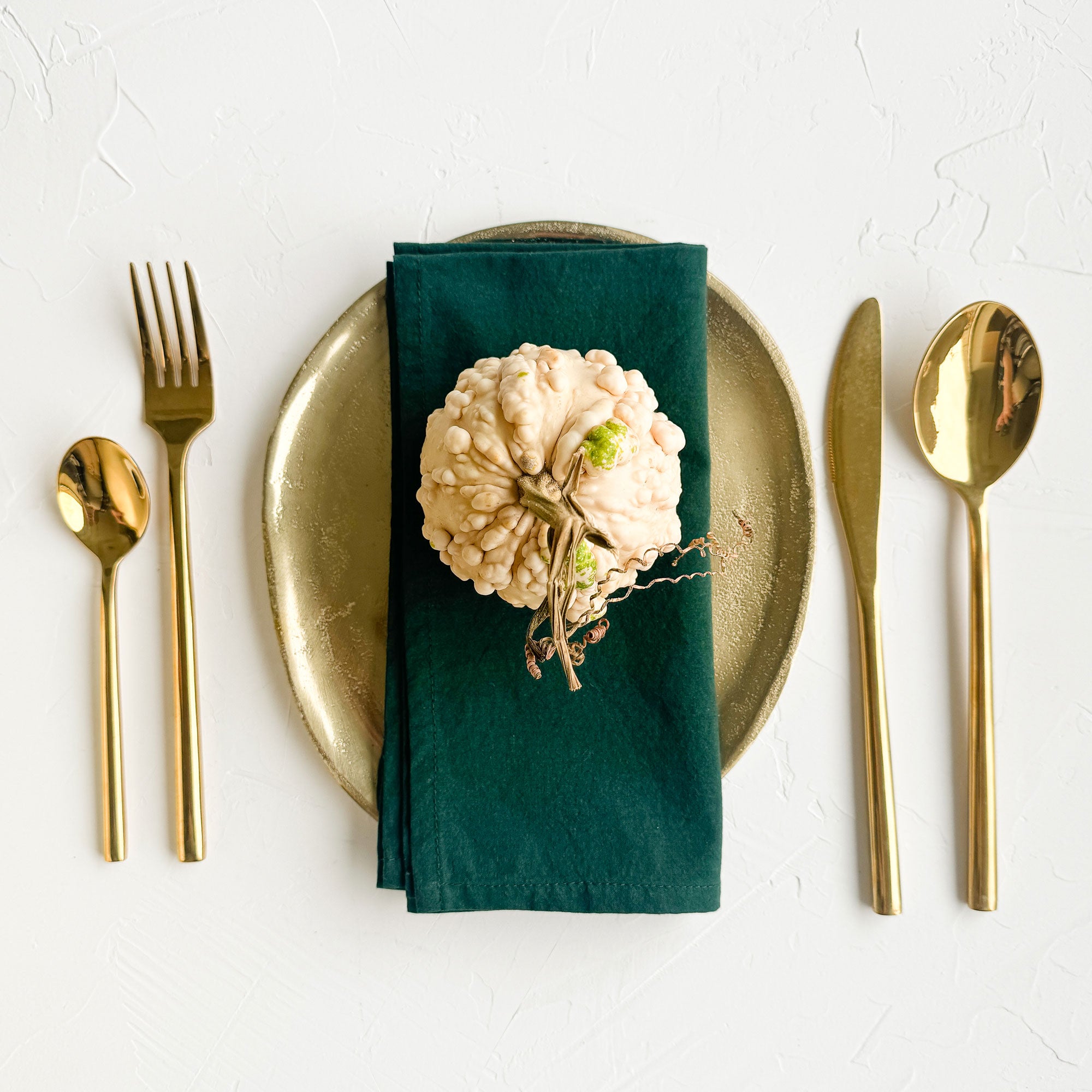 Dark Green napkins Set 4 Hand dyed cotton 16inch x 16inch