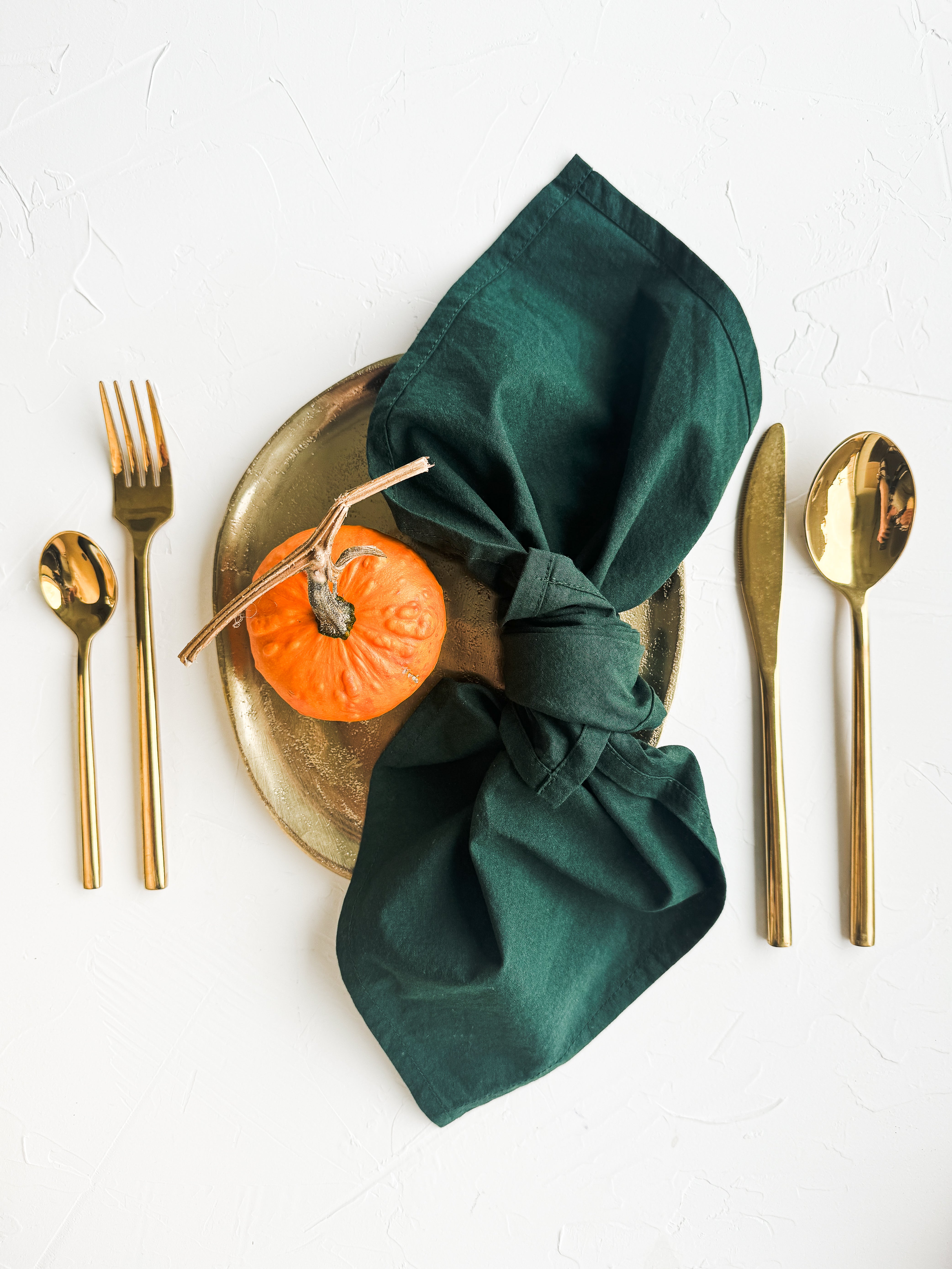 Dark Green napkins Set 4 Hand dyed cotton 16inch x 16inch