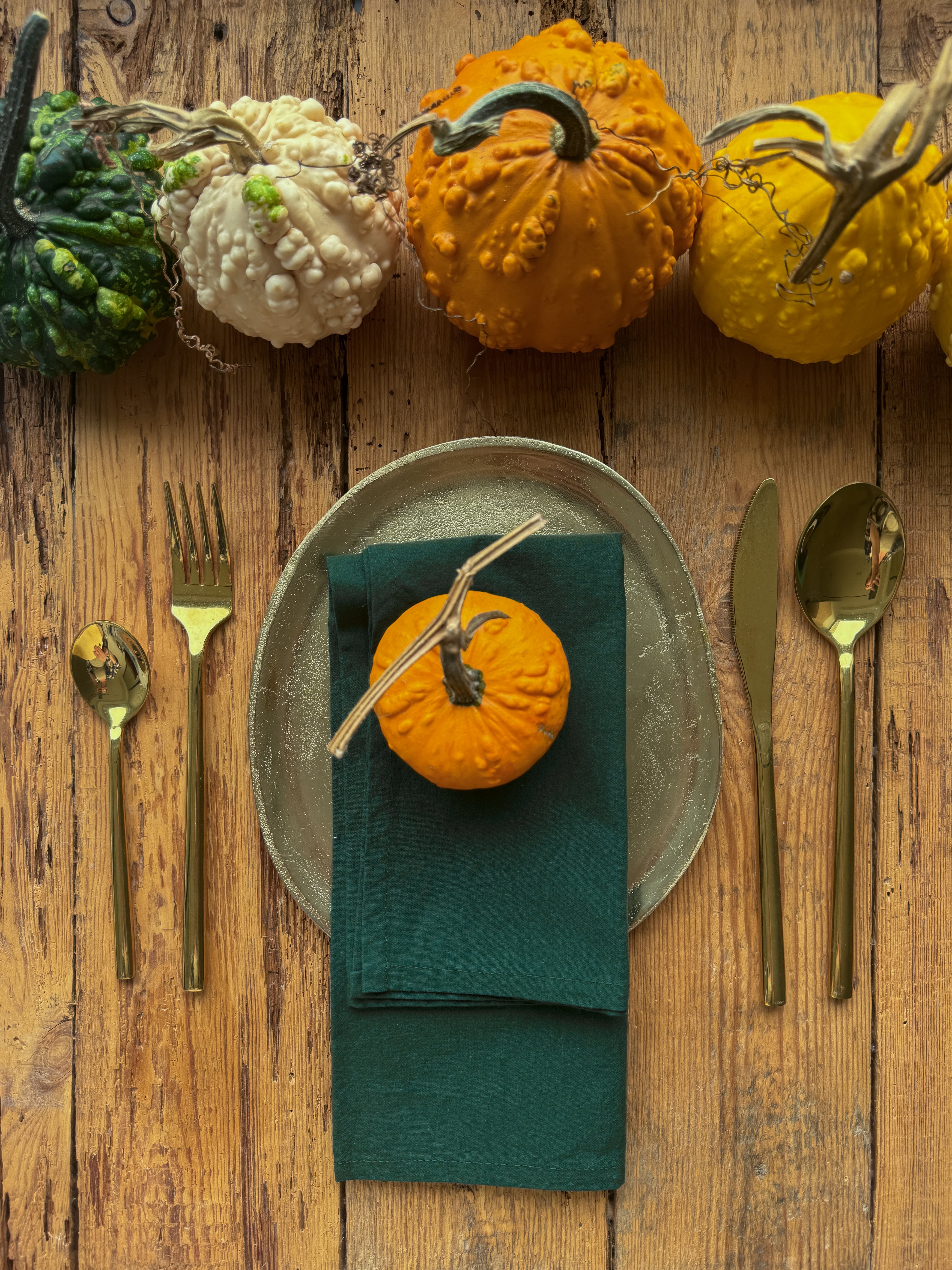 Dark Green napkins Set 4 Hand dyed cotton 16inch x 16inch